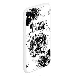 Чехол iPhone XS Max матовый Hollywood Undead - рок пес, цвет: 3D-белый — фото 2