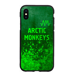 Чехол iPhone XS Max матовый Arctic Monkeys - green gradient посередине