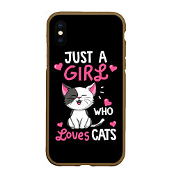 Чехол iPhone XS Max матовый Just a girl - who loves cats