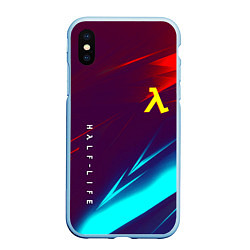 Чехол iPhone XS Max матовый Half life stripes neon