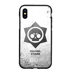 Чехол iPhone XS Max матовый Brawl Stars - white gradient