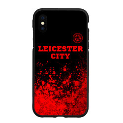 Чехол iPhone XS Max матовый Leicester City - red gradient посередине