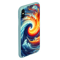 Чехол iPhone XS Max матовый Космическое завихрение - инь янь, цвет: 3D-мятный — фото 2