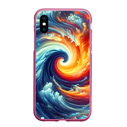 Чехол iPhone XS Max матовый Космическое завихрение - инь янь