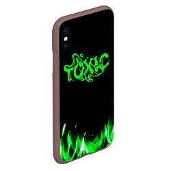 Чехол iPhone XS Max матовый Toxic text, цвет: 3D-коричневый — фото 2