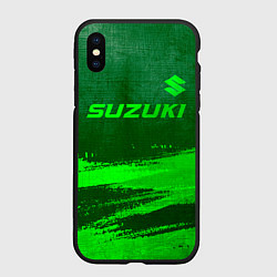 Чехол iPhone XS Max матовый Suzuki - green gradient посередине