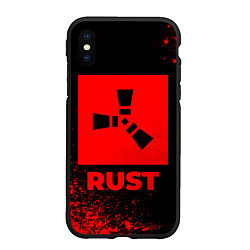 Чехол iPhone XS Max матовый Rust - red gradient