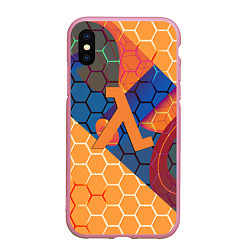 Чехол iPhone XS Max матовый Half life hexagon steel