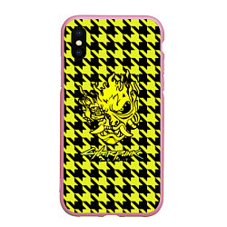 Чехол iPhone XS Max матовый Cyberpunk 2077 pattern