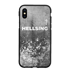 Чехол iPhone XS Max матовый Hellsing - grey gradient посередине, цвет: 3D-черный