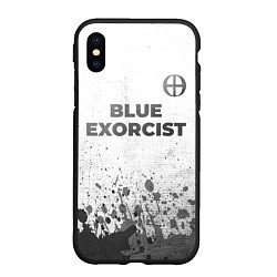 Чехол iPhone XS Max матовый Blue Exorcist - white gradient посередине