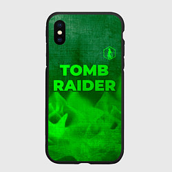 Чехол iPhone XS Max матовый Tomb Raider - green gradient посередине