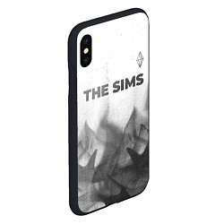 Чехол iPhone XS Max матовый The Sims - white gradient посередине, цвет: 3D-черный — фото 2