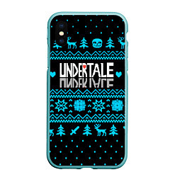 Чехол iPhone XS Max матовый Undertale rpg winter, цвет: 3D-мятный