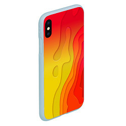 Чехол iPhone XS Max матовый Оптические разводы абстракция, цвет: 3D-голубой — фото 2