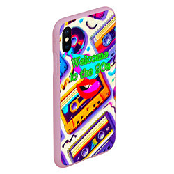 Чехол iPhone XS Max матовый Добро пожаловать в 90-е: Эра яркости и стиля, цвет: 3D-розовый — фото 2