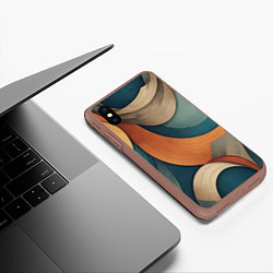 Чехол iPhone XS Max матовый Абстракция теплые контрасты, цвет: 3D-коричневый — фото 2