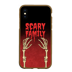 Чехол iPhone XS Max матовый Scary famyli, цвет: 3D-коричневый