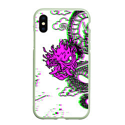 Чехол iPhone XS Max матовый Cyberpunk neon dragon