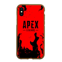 Чехол iPhone XS Max матовый Apex legends fire steel