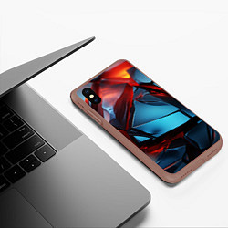 Чехол iPhone XS Max матовый Камни в красном освещении, цвет: 3D-коричневый — фото 2