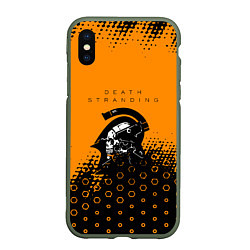 Чехол iPhone XS Max матовый Death Stranding game studio, цвет: 3D-темно-зеленый