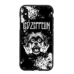 Чехол iPhone XS Max матовый Led Zeppelin рок пес