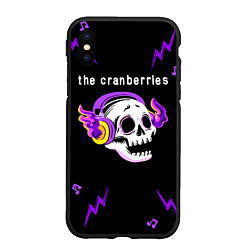 Чехол iPhone XS Max матовый The Cranberries неоновый череп