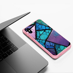 Чехол iPhone XS Max матовый Цветное стекло абстракция, цвет: 3D-баблгам — фото 2