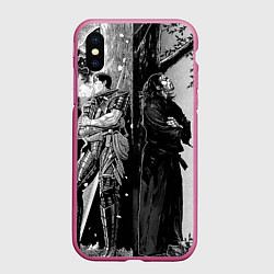 Чехол iPhone XS Max матовый Berserk and Miyamoto Musashi, цвет: 3D-малиновый