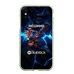 Чехол iPhone XS Max матовый Deadlock McGinnis, цвет: 3D-салатовый