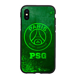 Чехол iPhone XS Max матовый PSG - green gradient, цвет: 3D-черный