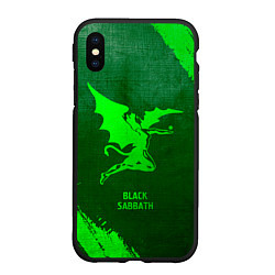 Чехол iPhone XS Max матовый Black Sabbath - green gradient