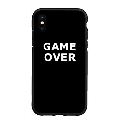 Чехол iPhone XS Max матовый Game over white logo, цвет: 3D-черный