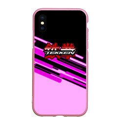 Чехол iPhone XS Max матовый Tekken pink line, цвет: 3D-розовый