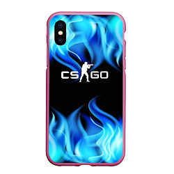 Чехол iPhone XS Max матовый CGGO blue flame