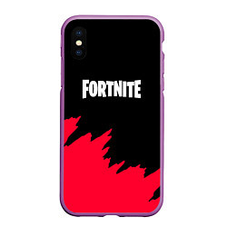 Чехол iPhone XS Max матовый Fortnite розовые краски