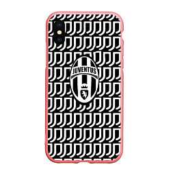 Чехол iPhone XS Max матовый Juventus fc pattern, цвет: 3D-баблгам