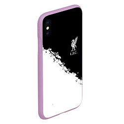 Чехол iPhone XS Max матовый Liverpool fc белые краски, цвет: 3D-сиреневый — фото 2