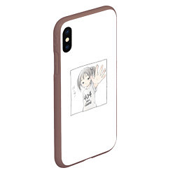 Чехол iPhone XS Max матовый 404 error anime tag, цвет: 3D-коричневый — фото 2