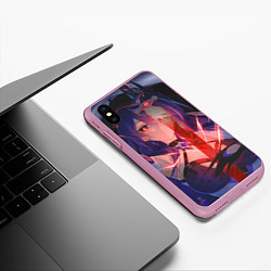 Чехол iPhone XS Max матовый Honkai Star Rail Black Swan beauty, цвет: 3D-розовый — фото 2