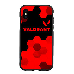 Чехол iPhone XS Max матовый Valorant - red gradient посередине