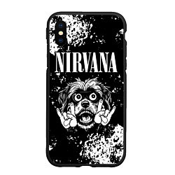 Чехол iPhone XS Max матовый Nirvana рок пес