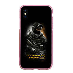 Чехол iPhone XS Max матовый Counter strike спецназовец