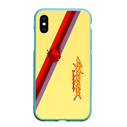 Чехол iPhone XS Max матовый Samurai geometry steel, цвет: 3D-мятный