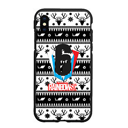 Чехол iPhone XS Max матовый Rainbow six winter pattern