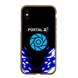 Чехол iPhone XS Max матовый Portal 2 неоновая текстура