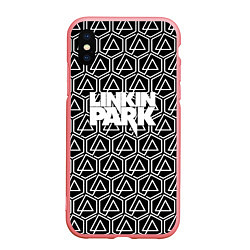 Чехол iPhone XS Max матовый Linkin park pattern