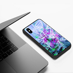 Чехол iPhone XS Max матовый Линии дыма абстракция, цвет: 3D-черный — фото 2