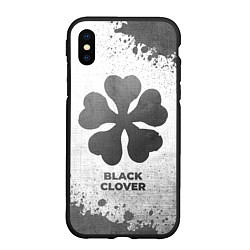 Чехол iPhone XS Max матовый Black Clover - white gradient